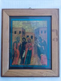 vecchio quadretto con cornice in legno 