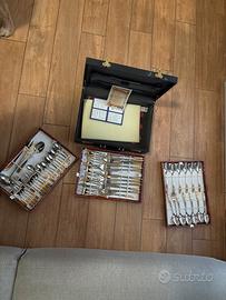 Set completo posate acciaio oro