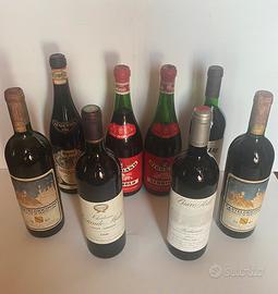 Lotto di 8 bottiglie di vini rossi da collezione