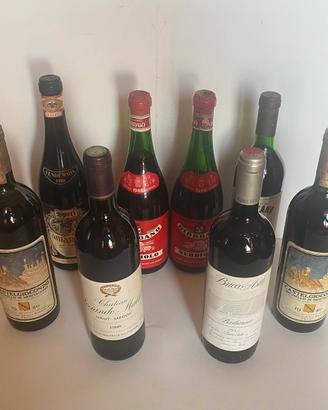 Lotto di 8 bottiglie di vini rossi da collezione