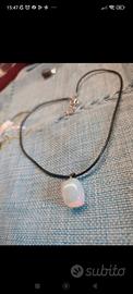 Collana pendente pietra quadrata Opalite
naturale 