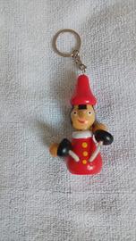 Pinocchio porta chiavi con gambe in corda