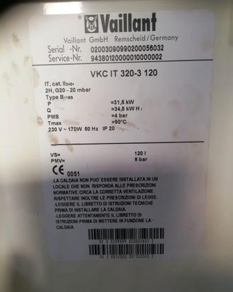 Scheda caldaia vaillant VKC IT 320-3 120