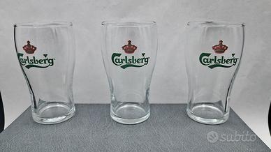 Set 6 bicchieri birra Carlsberg in vetro 
