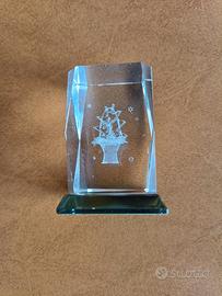 Fermacarte cubo di cristallo