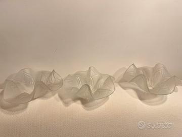 3 paralumi anni '80 in vetro satinato