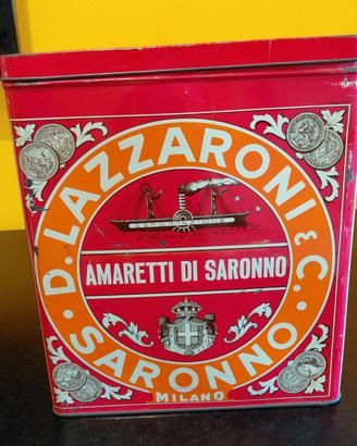 scatola di latta vintage Lazzaroni Saronno Milano