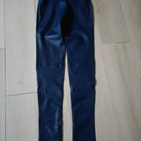 Balenciaga pantaloni pelle blu skinny