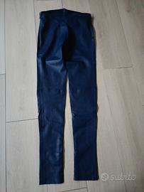 Balenciaga pantaloni pelle blu skinny