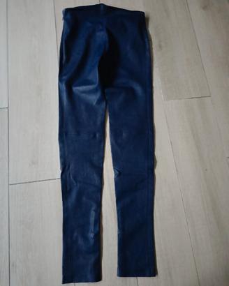 Balenciaga pantaloni pelle blu skinny