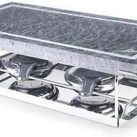 Pietra Ollare Grill da tavolo con bruciatori e bas