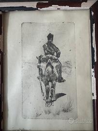 Giovanni Fattori Carabiniere a cavallo acquaforte