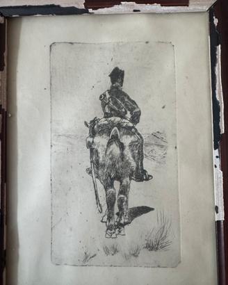Giovanni Fattori Carabiniere a cavallo acquaforte