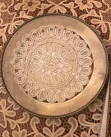 Vassoio centrotavola punzonato 8/00 cm.35