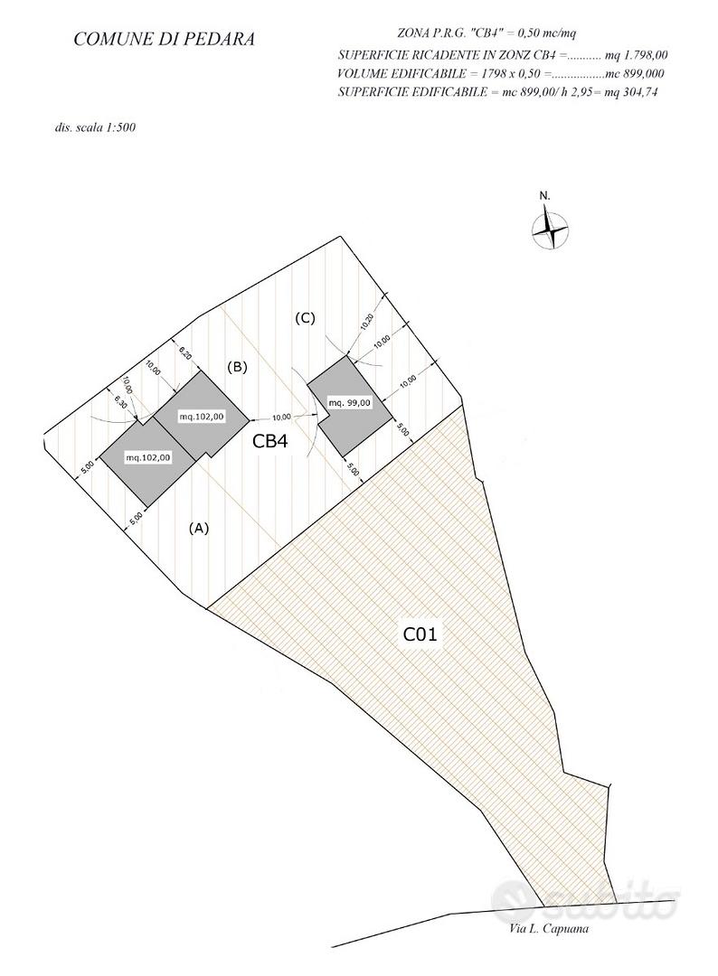 Cod.TE136 Terreno edificabile per 3 villette - Vista 2