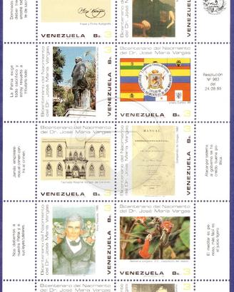 VENEZUELA 1985-1988 lotto 5 Foglietti francobolli