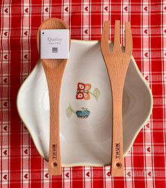 Insalatiera THUN con posate di legno farfalle