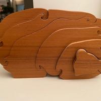 Soprammobile Orso in legno