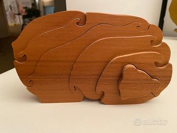 Soprammobile Orso in legno