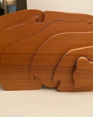 Soprammobile Orso in legno