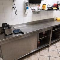 tavolo lavoro in acciaio 300x60