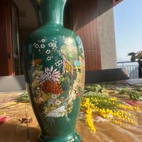 Raro vaso giapponese Kutani verde