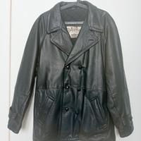 Giacca in pelle nera da uomo