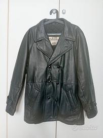 Giacca in pelle nera da uomo