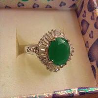 Anello bigiotteria pietra verde 