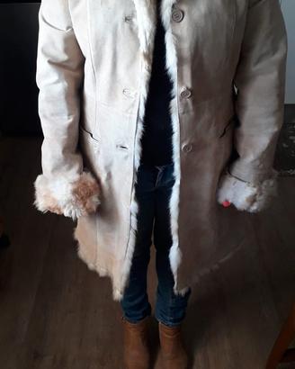 Cappotto Vintage in Vera Pelle e Pelliccia 