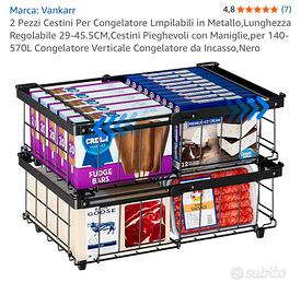 2 Cestini Congelatore Vankarr Metallo Regolabili