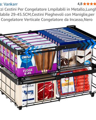 2 Cestini Congelatore Vankarr Metallo Regolabili