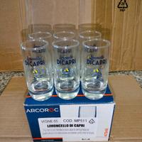 Set Completo 6 Bicchieri Di Vetro Shot Limoncello