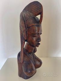 Busto Artigianato Costa D'Avorio in Mogano anni'70