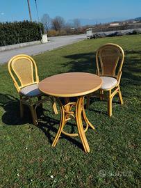 Set in Rattan verniciato naturale 