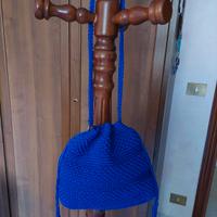 pouch bag in cordino swan colore blu marino