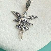Collana ciondolo fata in marcasite NUOVA