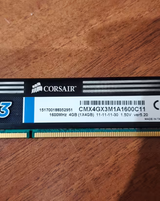 RAM DDR3 Corsair XMS3 4GB 1600MHz