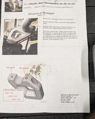 Rialzi manubrio R1200GS ad aria