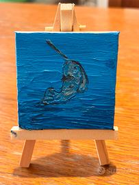 Mini quadro dipinto a mano con cavalletto