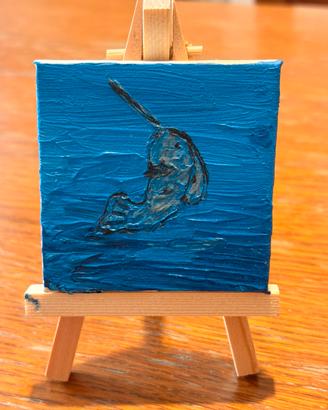 Mini quadro dipinto a mano con cavalletto