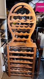Cantinetta portabottiglie in legno grande 155 cm