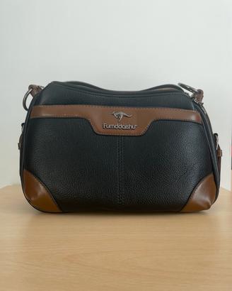 Borsa monospalla / tracolla nera e marrone