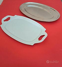 Vassoi Set 2 pezzi: 1 porcellana 1 alluminio