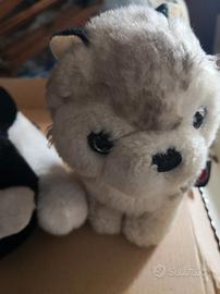 peluche trudy, cane e gatto 