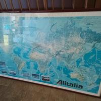 Planisfero vintage Alitalia 1983