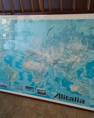 Planisfero vintage Alitalia 1983