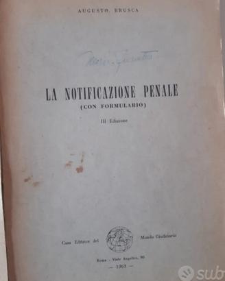 Libro "La Notificazione Penale" - 1963