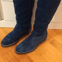 Stivali camoscio blu