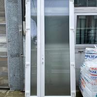 Portoncino in pvc bianco con vetro satin (cod S72)